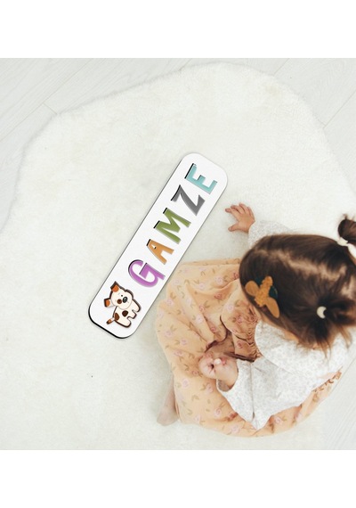Bk Toys Çocuklara Özel İsimli Figürlü Ahşap Eğitici Yapboz Puzzle-18