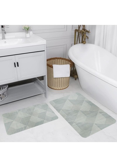 Eliana Home Dijital Baskılı 2'li Banyo Paspas Takımı Lna5172 Yeşil