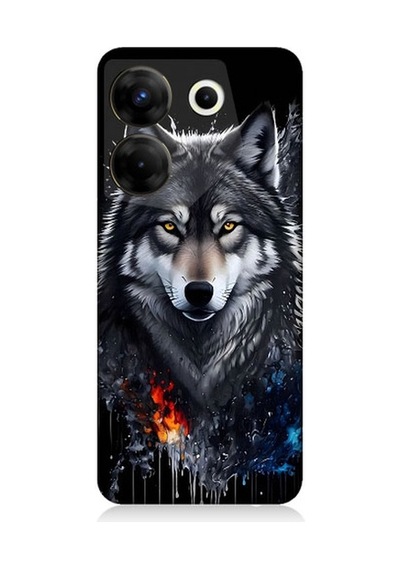 Tecno Camon 20 Pro 5g Uyumlu Yalnız Kurt Desenli Silikon Kılıf