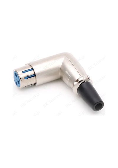 90 Derece 3 Pin XLR Dişi Lehim Tipi Ses Mikrofon Hoparlör Konnekt
