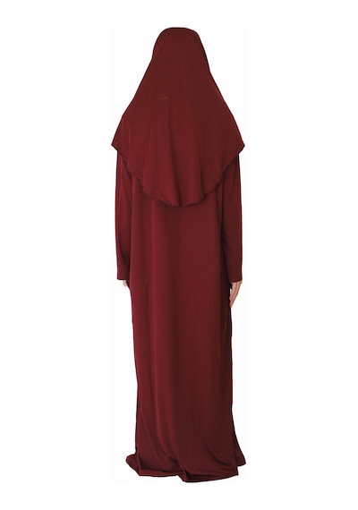 Zehranaz Namaz Elbisesi Bordo Fermuarsız Namaz Elbisesi Bordo