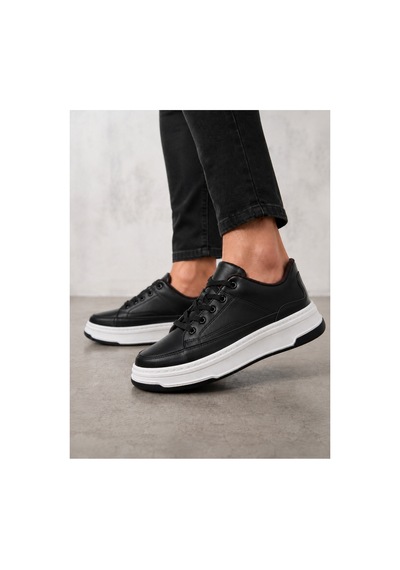 Yalçın Erkek Siyah Sneaker Kalın Taban Ortopedik Günlük Spor Ayakkabı Siyah - 880223707 Siyah