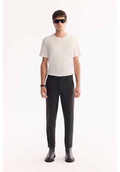 Avva Erkek Antrasit Viskon Karışımlı Kolay Ütülenen Çizgili Slim Fit Pantolon A52y3006