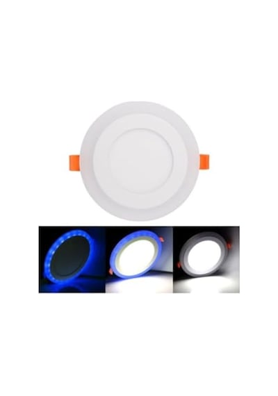 Çift Renkli 3+3 Watt Led Panel Tavan Spot Lambası - Mavi-beyaz Abanoz