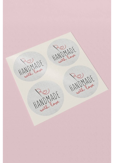 Handmade With Love İğneli Sticker 3x3cm St2325 Çok Renkli