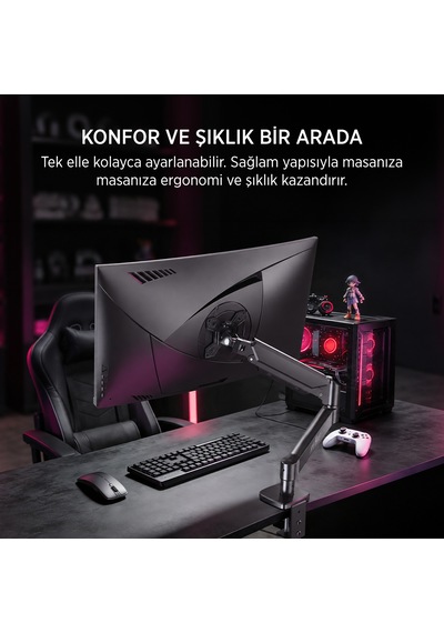 James Donkey Mr20 17 -32 Amortisörlü Tekli Monitör Standı Siyah
