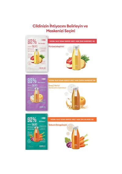 Missha Talks Vegan Squeeze Sheet MaskKarşıtı Nemlendirici Vegan Yaprak Maske - Hydro Booster