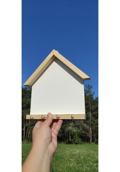 Ahşap Çerçeveli Boyanabilir Açık Anahtarlık Panosu 20x25cm Beyaz