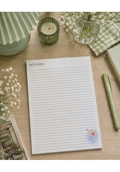 A4 Çizgili Zambak Defter Beyaz - Lila