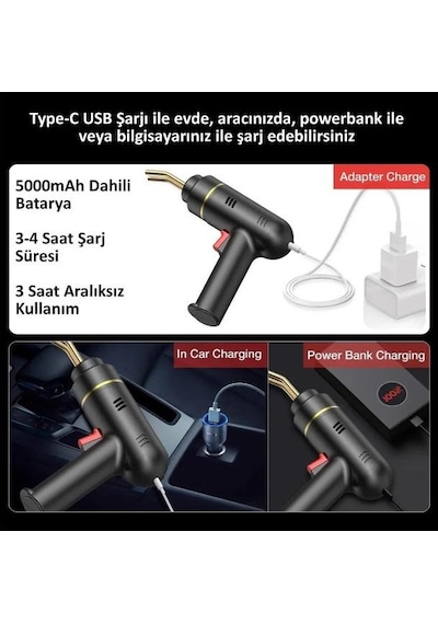 Schulzz 200 W 600 Adet Tel 5000 Mah Batarya Desteği Şarjlı Tampon Plastik Parça Tamir Kaynak Makinesi