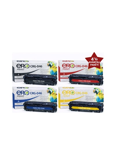 046 / Canon İ-sensys Lbp652c İçin 4 Renk Çipli Uyumlu Toner Set
