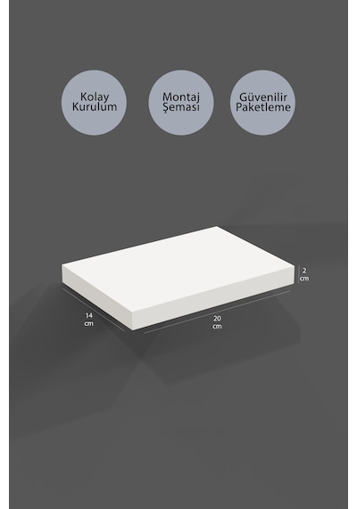 Yankı-BYEG 3lü 20 cm Mat Beyaz Mdf Mini Duvar Rafı Çiçeklik