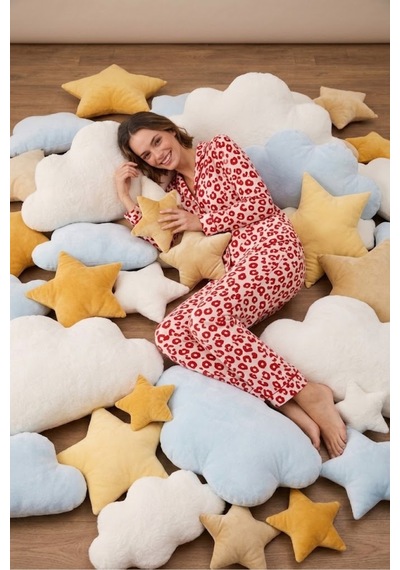 Fit Women Kadın Gömlek Yakalı Uzun Kollu Kırmızı Pijama Seti