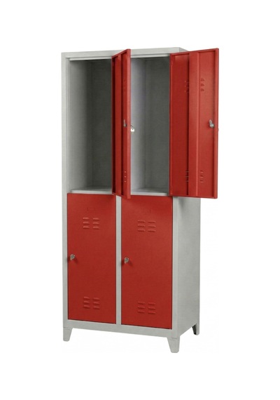 4 Gözlü Standart Soyunma Dolabı Kırmızı 80x40x198