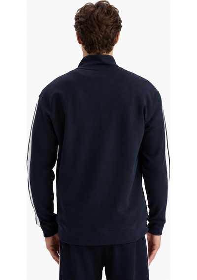 We&me Boxy Fit Gömlek Yaka Sporcu Erkek Sweatshirt İndigo