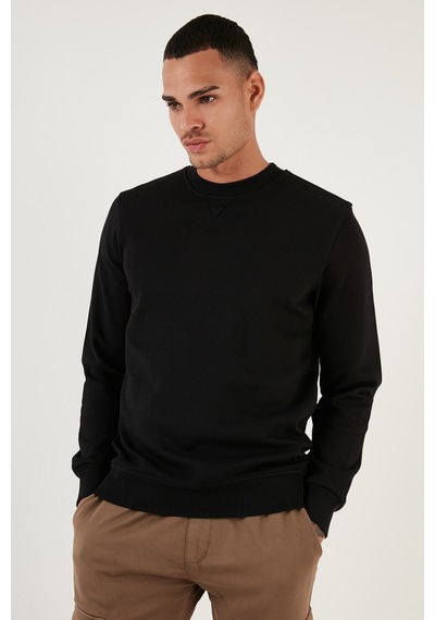 Buratti Pamuklu Relaxed Fit Bisiklet Yaka Erkek Sweat 5905453 Siyah