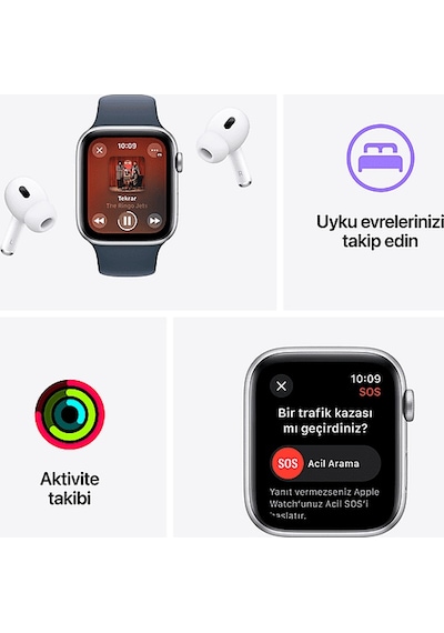 Apple Watch SE 3 GPS + Cellular 44 MM Alüminyum Kasa S/M Akıllı Saat (Apple Türkiye Garantili)