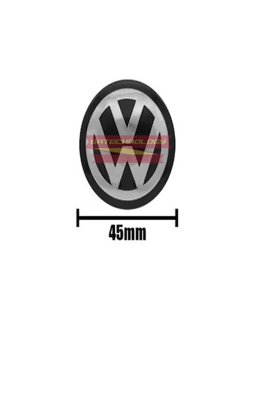 Volkswagen Direksiyon Logosu 45mm Gümüş-siyah Gümüşsiyah-45mm