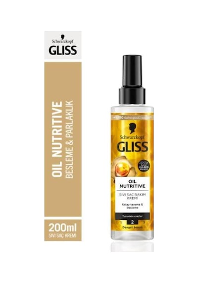 Gliss Oil Nutritive Besleme & Parlaklık Sıvı Saç Bakım Kremi 2 x 200 ML