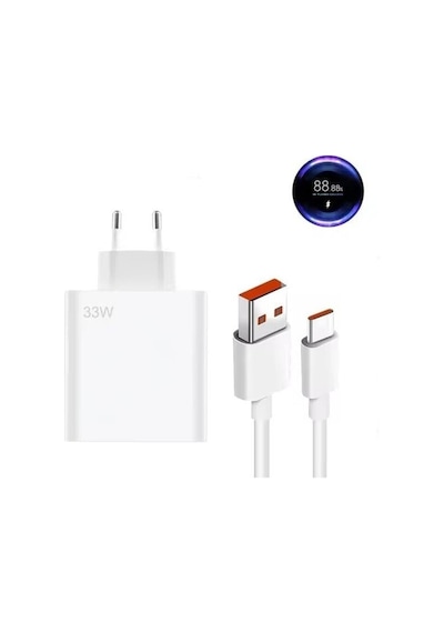 33w Süper Hızlı Şarj Aleti Seti Adaptör Ve Usb To Type-c Kablo