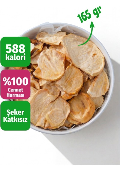 Freeze Dried Dilim Cennet Hurması Dondurularak Kurutulmuş Meyve Cipsi 165 G