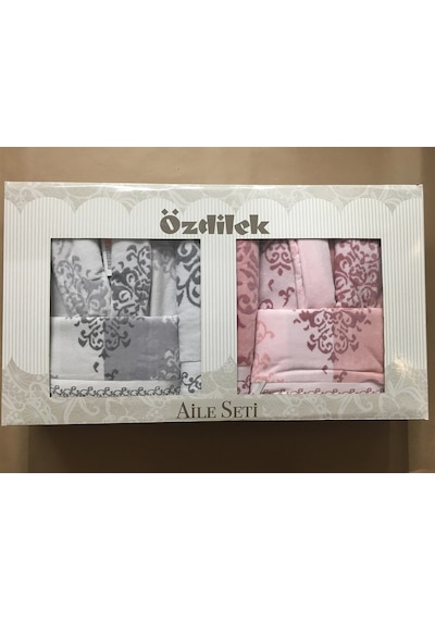 Özdilek Emily Aile Bornoz Seti Gri-Pudra Gri