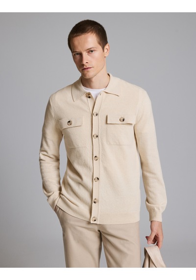 Pierre Cardin Bej Regular Fit Triko Hırka 50330129-vr011