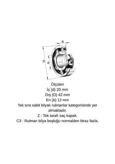Skf 6004 2z/c3 Bilya 20x42x12