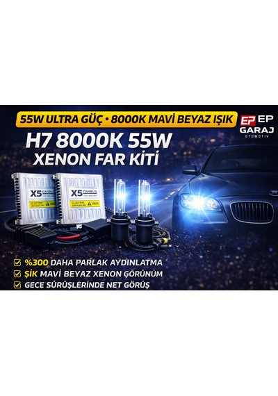 H7 8000k 55w Xenon Far Kiti 0