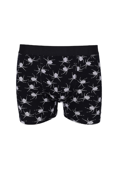 Koza İç Giyim Erkek Tekli Desenli Pamuklu Boxer 9175 Siyah
