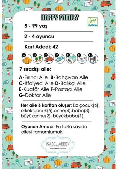 Djeco Kart Oyunları / Happy Family