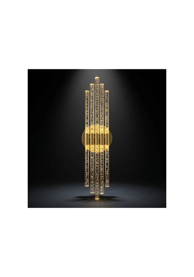 Bhbackhome Aura Medium 39 Cm Modern Tasarım Led Aplik - Duvar Lambası - Gold - Günışığı Gold Günışığı Led