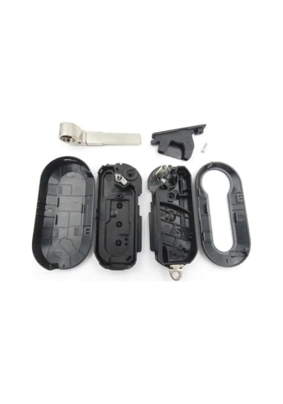 Autohan Keys Fiat Doblo, Linea, Punto Uyumlu 3 Tuşlu Uzaktan Kumanda Kabı, Siyah Anahtar Koruma