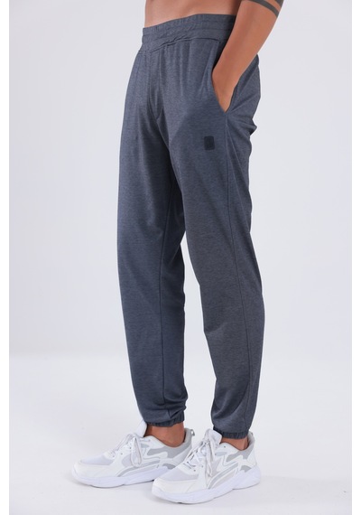 Rowinger Premium Merserize Kumaş Logolu Lastikli Paça Jogger Erkek Eşofman Altı Navyblue