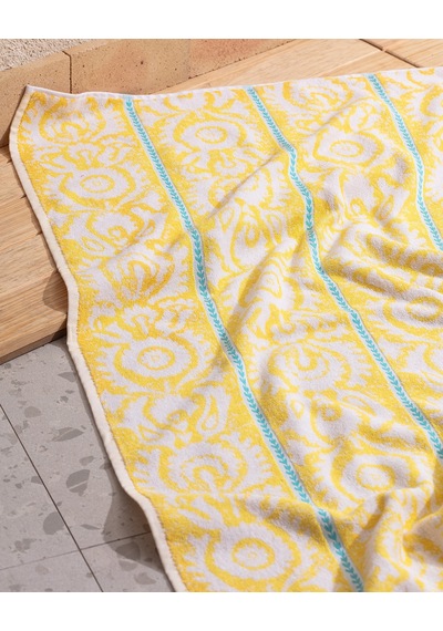 Madame Coco Herbert %100 Pamuk Plaj Havlusu - Turkuaz - 70x150 Cm Hvlu0000000226 Sarı