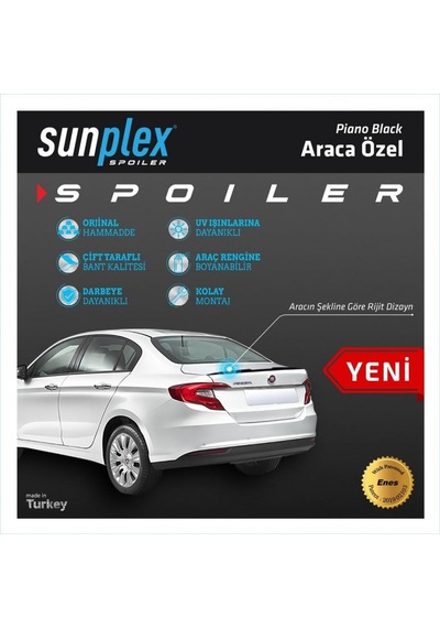Spoiler Parlak Siyah Egea 2015-2020 2006101 Sunplex