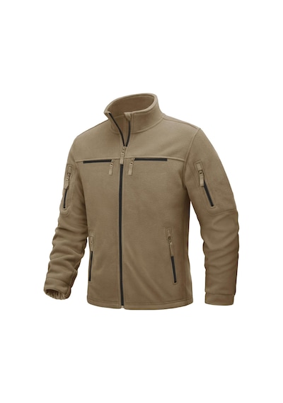Ghassy Co. Warm Tactical Sport Multi 6 Cep Fonksiyonel Termal Polar Ceket Bej