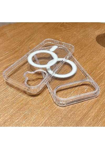 Teknomoda Apple Uyumlu iPhone 17 Air Kılıf Magsafe Wireless Kablosuz Şarj Manyetik Şeffaf Silikon Kapak Şeffaf