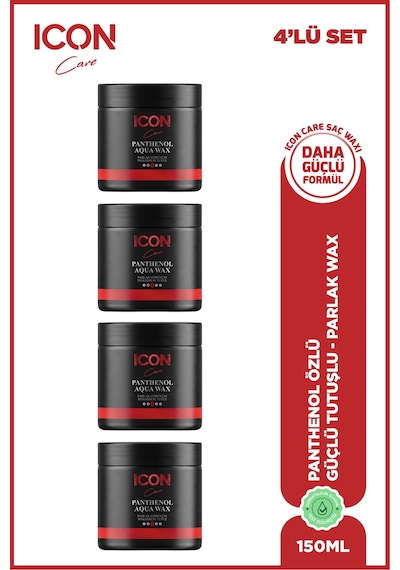 Iconcare Panthenol Aqua Wax Maksimum Tutuş Parlak Görünüm Saç Waxı 4'lü Set 150 Ml
