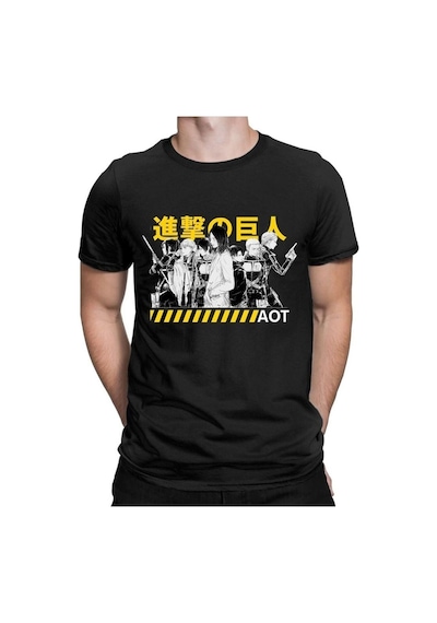 Noıssey Kırmızı Etiket Gala Titan Anime T-shirt Erkekler Model753 17104 Siyah