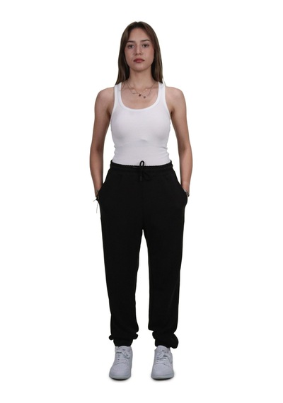 Shinzone Kadın Modal Kumaş Lastikli Paça Siyah Jogger Pantolon Siyah