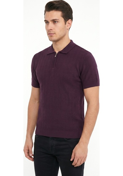 Baglan Erkek Spor Polo Yaka Triko Tişört Bgl-st05371 Mürdüm