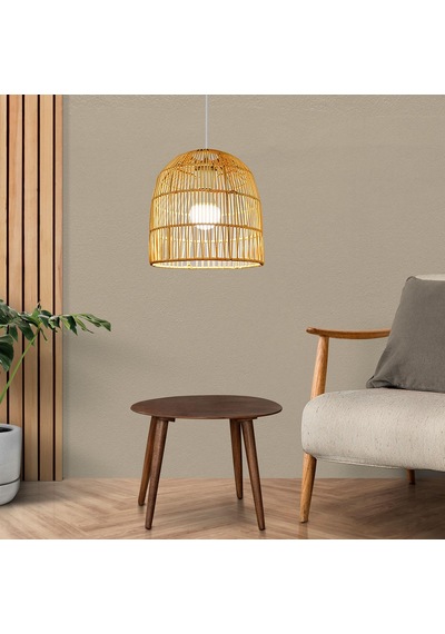 Suntek Rattan Abajur Avize Işık Fikstürü Kapak Art 25cmx26cm Bej