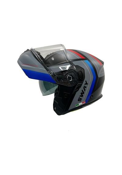 Sway Xbyc 917 Kore Full Face Çene Açılır Motosiklet Kaskı Xl Beden Black Blue Mavi - Siyah