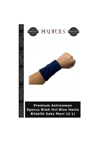 Premium Antrenman Sporcu Bilek Hvl-blue Havlu Bileklik Saks Mavi 12 Li