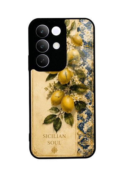 Realme C85 Sicilian Lemon Garden Tasarımlı Glossy Telefon Kılıfı Sarı