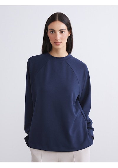 Lcw Everyday Lacivert Oversize Modal Karışımlı Kadın Sweatshirt