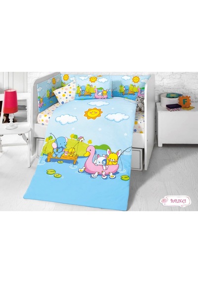 Komfort Home Bebek Uyku Seti 8 Parça Ranforce %100 Pamuk /Balıkçı