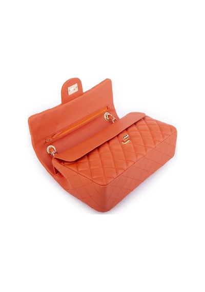 Nas Bag Kadın Çapraz Çanta Büyük Boy Zincirli Kapitone Turuncu Nova En:26 Boy:16 Cm Turuncu