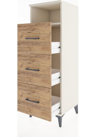 Hyperion Dolap Tek Raflı 3 Çekmeceli 44x44x134 Aytaşı-çam Aytaşı